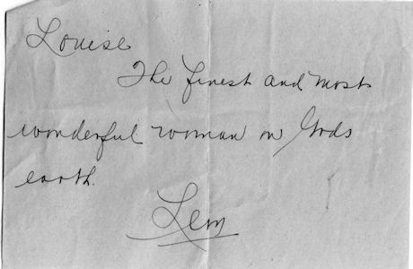 Undated note from Leon Stimmler to Louise Smith Stimmler