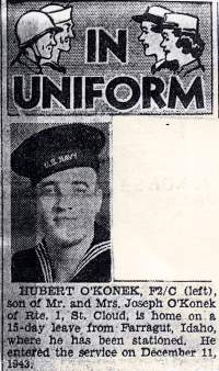 'In Uniform:  Hubert O'Konek F2/C.'