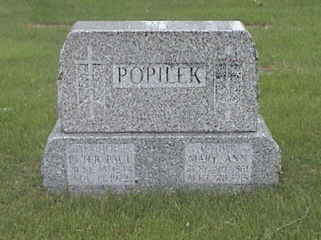 Popilek Gravestone, Royalton, Minnesota.
