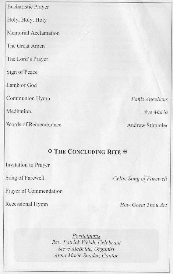 The Funeral Mass of Paul Thomas Stimmler, page 3