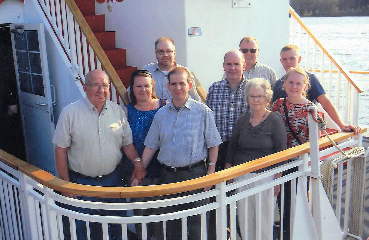 Ralph and Lois Mullally Family on a boat, August 22, 2015