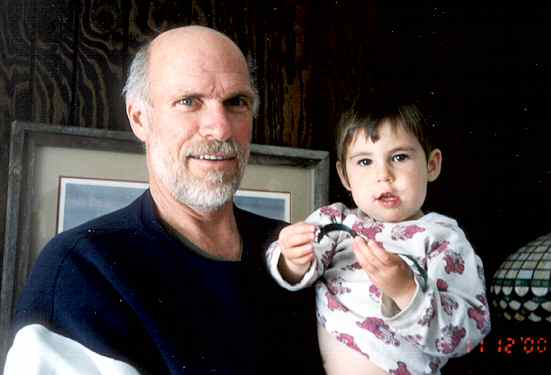 Ray Greenwood and his granddaughter, Eva Rioseco, Jamestown ND, 2001.