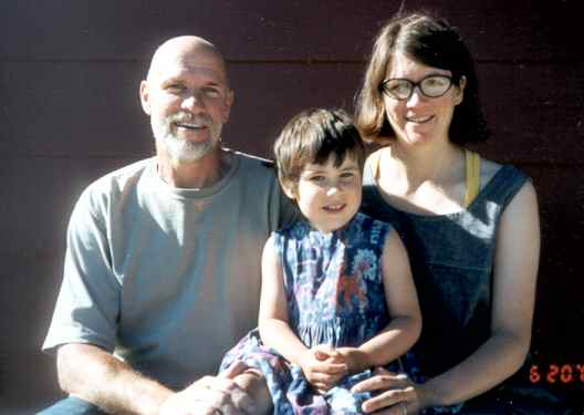 Ray Greenwood, Eva and Anne Greenwood Rioseco at Ray's 60th birthday party, Jamestown ND, June 20, 2002.