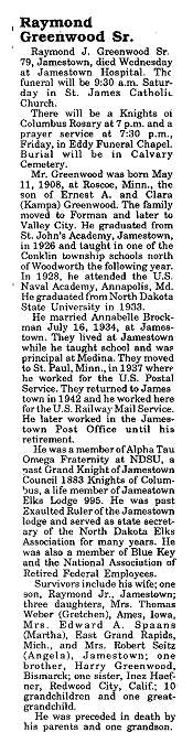 Obituary of Raymond Greenwood, Sr..