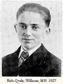 Rich Qvale, Willmar High School Graduation, 1927.