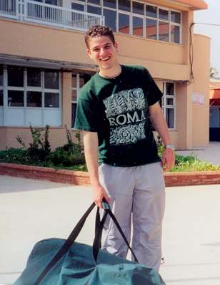 Reha Jr. leaving to go back to college in Ankara, May 2001.
