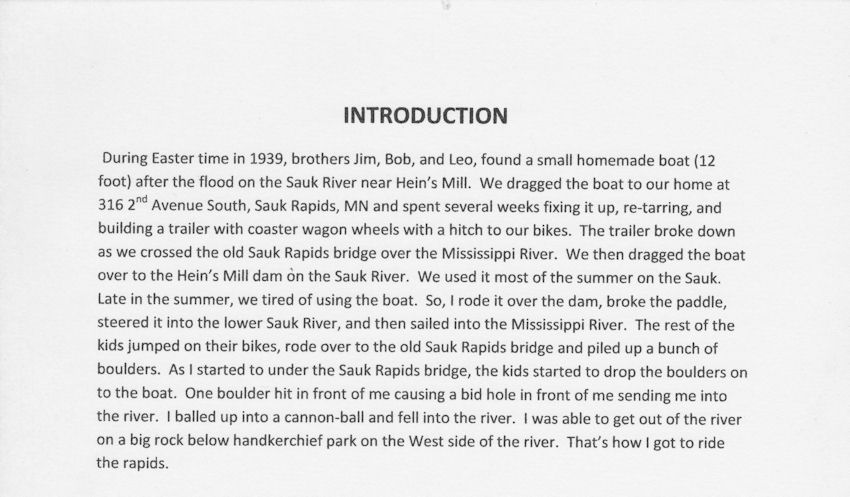 Riding the Rapids, a Chronology of the Life of Robert R. Mullally, Ed.D., Introduction