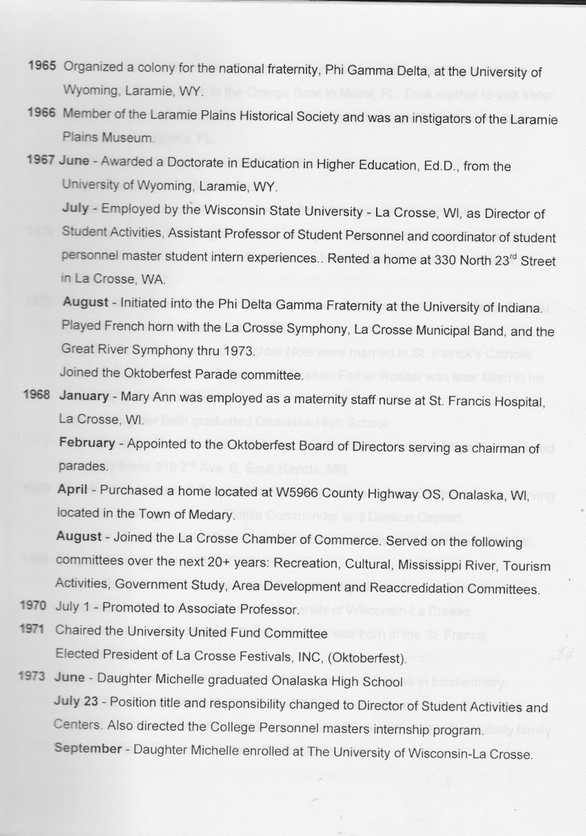 Riding the Rapids, a Chronology of the Life of Robert R. Mullally, Ed.D., page 8