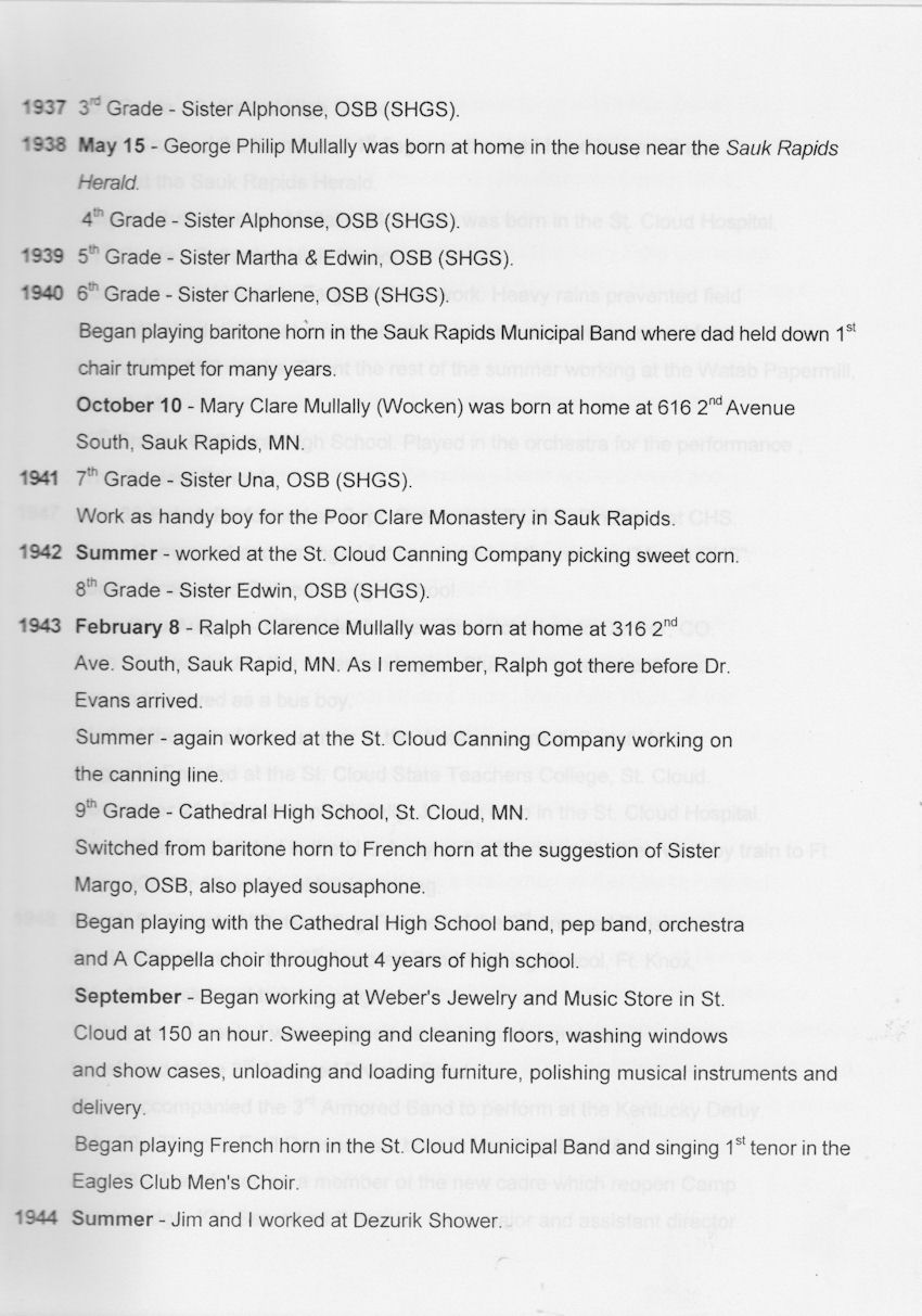 Riding the Rapids, a Chronology of the Life of Robert R. Mullally, Ed.D., page 2