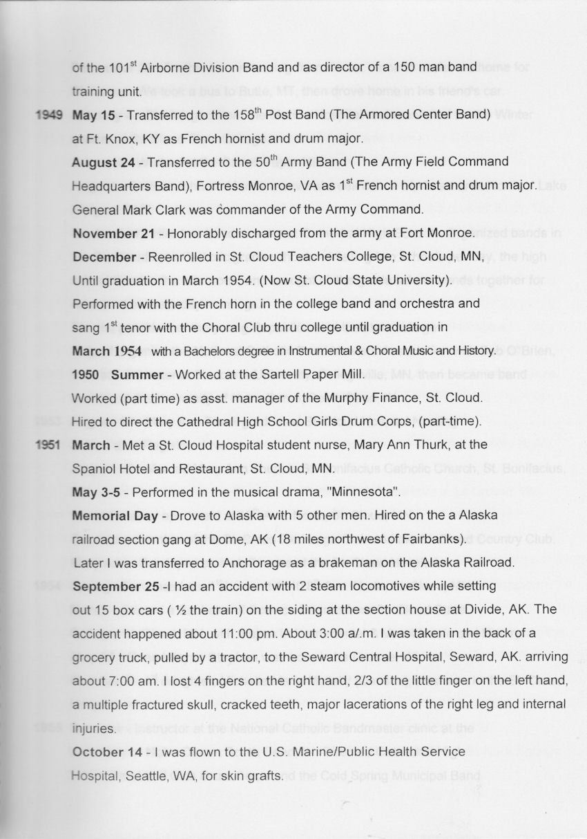 Riding the Rapids, a Chronology of the Life of Robert R. Mullally, Ed.D., page 4