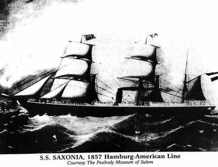 S. S. Saxonia, 1857 Hamburg-American Line.