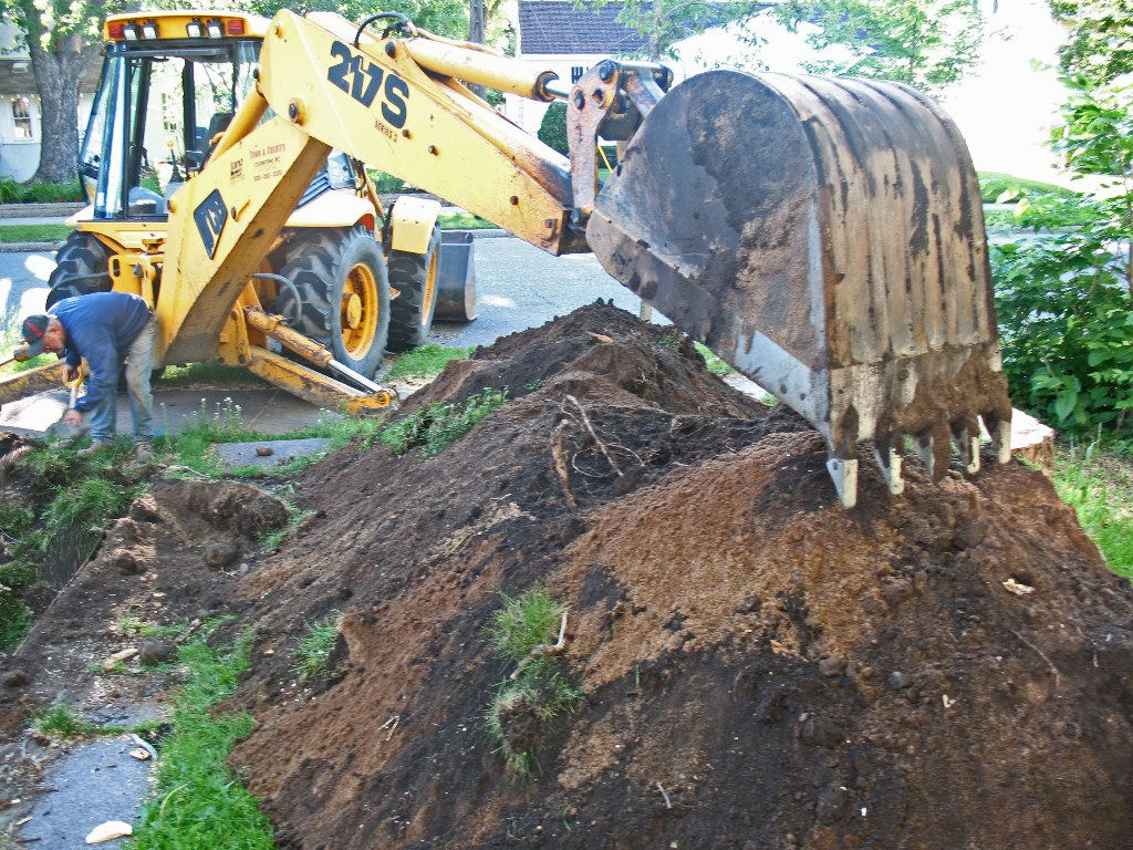 Water pipe replacement excavation at old Kampa home in St. Cloud, MN
