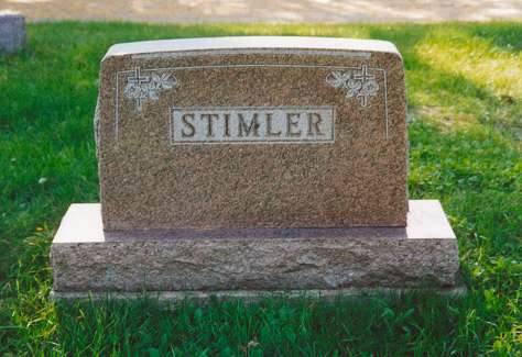 Front of Anthony and Mary Stimler's Headstone, Foley MN.
