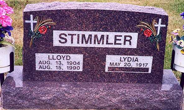 Lloyd and Lydia Stimmler's Gravestone, Clear Lake, MN.