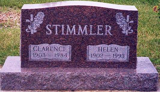 Clarence and Helen Stimmler's Gravestone, Clear Lake, MN.