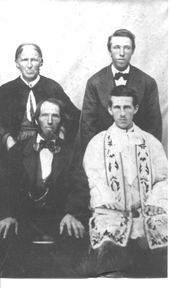 Notation on back:  'Photo reproduced from daguerreotype supplied by Gerry Stimmler (F) of Clear Lake, MN in 1972.'