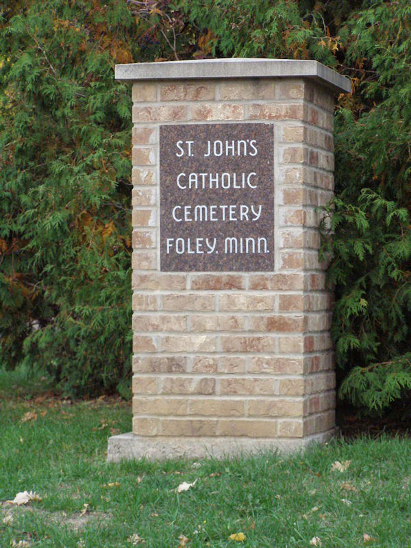Entrance to St. John's Catholic Cemetery, Foley, Benton, Minnesota