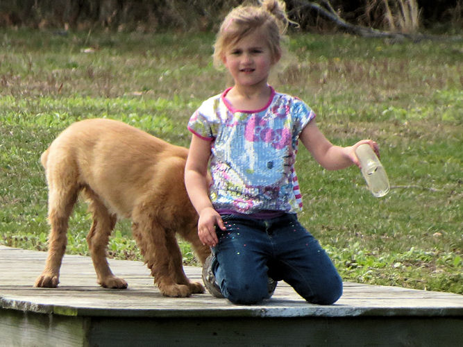 Layla Grace Ellett with puppy Elvis