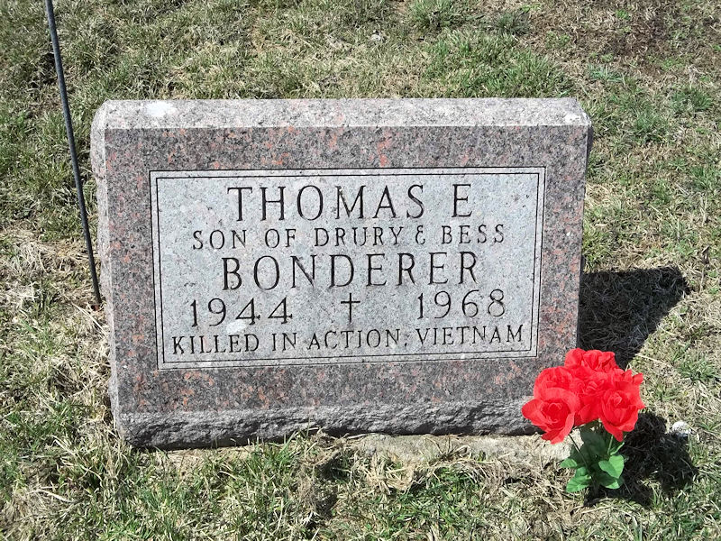 Thomas Edward Bonderer gravestone