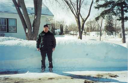 Virg in his backyard, March 2001.