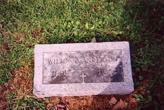 Gravestone for Wilton J. Anderson, 1905 - 1932
